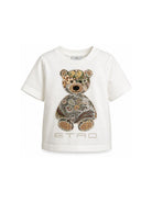 T-shirt per bambini Etro Kids bianca con ricamo orso sul davanti GZ8P31 Z3672 102 ETRO KIDS 