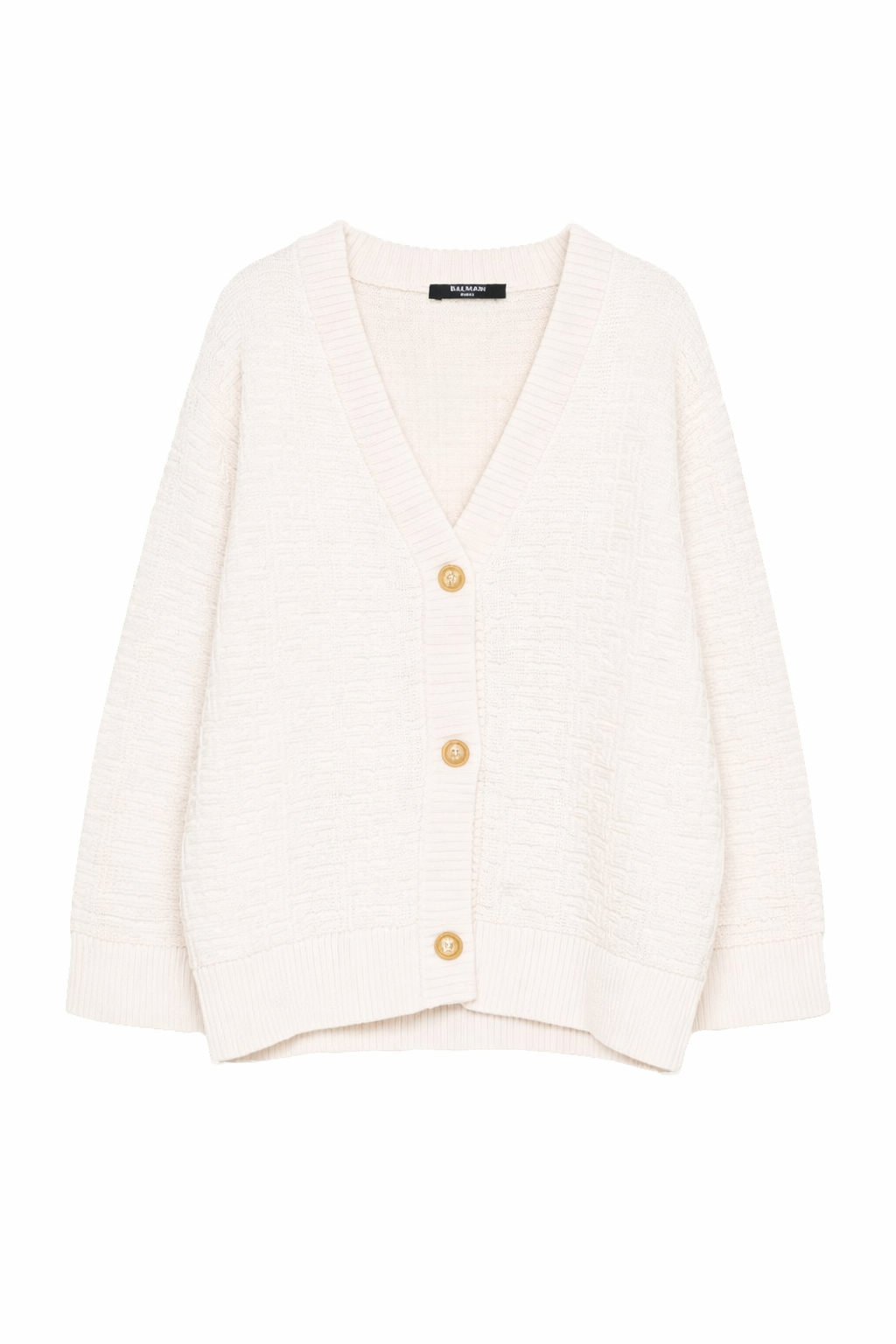Cardigan per bambino Balmain Kids bianco con bottoni color oro BY9P30 Z2164 102 BALMAIN KIDS 