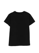 T-shirt per bambini Moschino Kids nera con ricamo Teddy Bear HTM058LAA24 60100 MOSCHINO KIDS 