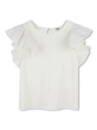 Blusa per bambina Chloé Kids Fancy bianco con dettagli ruches C20490 117 CHLOE' KIDS 