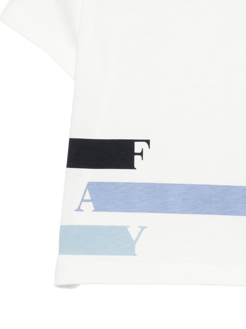 T-shirt per neonato Fay Kids bianca con stampa grafica FY8511 Z3708 101AZ FAY KIDS 