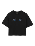 T-shirt per bambina Givenchy Kids nera con decorazione a perline H31015 09B GIVENCHY KIDS 