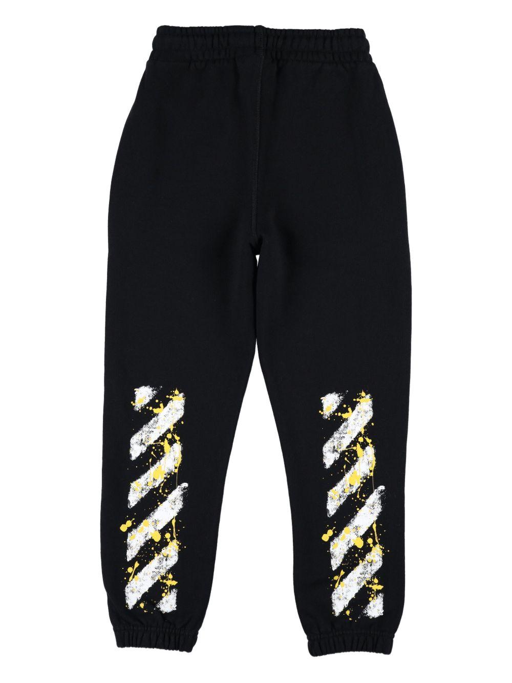 Pantaloni sportivi per bambino Off-White Kids con stampa effetto vernice spray OBCH001F25FLE002 1018 OFF WHITE KIDS 