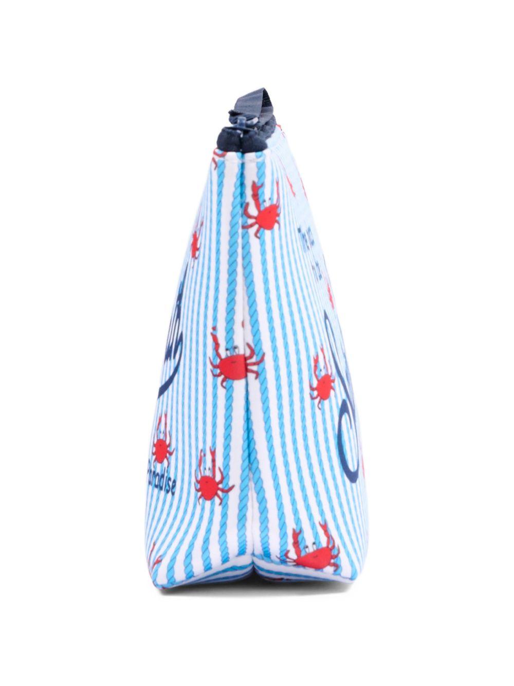 Pochette Aline MC2 Saint Barth bianca e azzurra con stampa granchio ALIN001 00762L MC2 ST. BARTH KIDS 