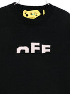 Maglione per bambina Off-White Kids nero con dettaglio logo OGHE002F25KNI001 103C OFF WHITE KIDS 