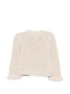 Cardigan per neonata Douuod Kids beige con orlo arricciato DY9000 X0011 870 DOUUOD KIDS 