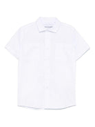 T-shirt per bambino Trussardi Junior bianco con stampa logo sul retro e targhetta TBP25050CA WHITE TRUSSARDI JUNIOR 
