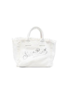 Borsa Tote Colette MC2 Saint Barth bianca con dettagli logo COL0001 02571L MC2 ST. BARTH KIDS 