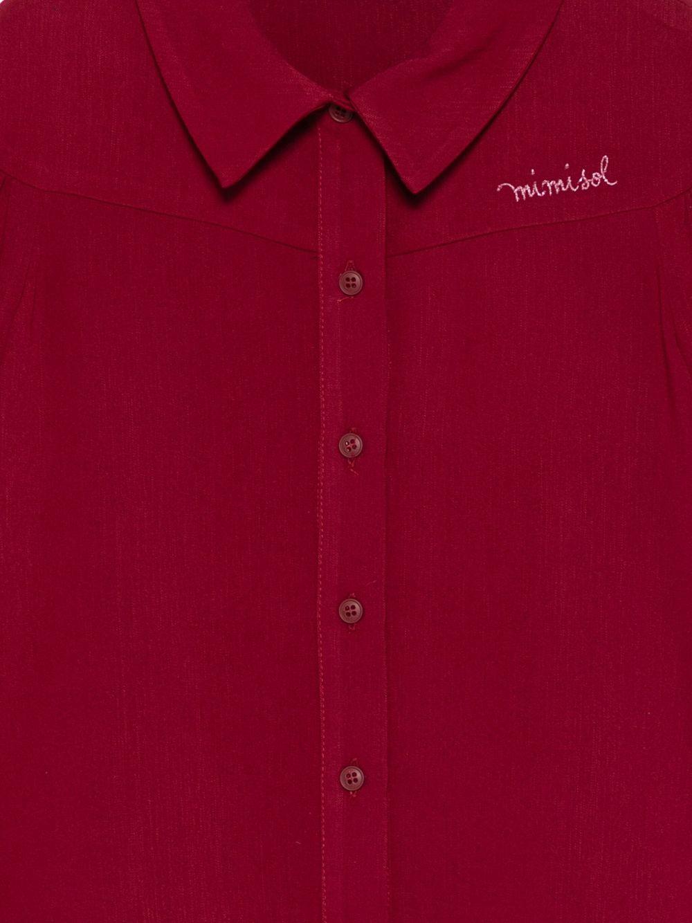 Camicia per bambina Mi Mi Sol rosso colletto stile polo MFCA105TS0322 BRD MIMISOL 