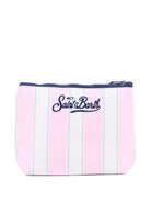 Pochette Aline MC2 Saint Barth bianca e rosa con designa righe ALIN001 00760L MC2 ST. BARTH KIDS 