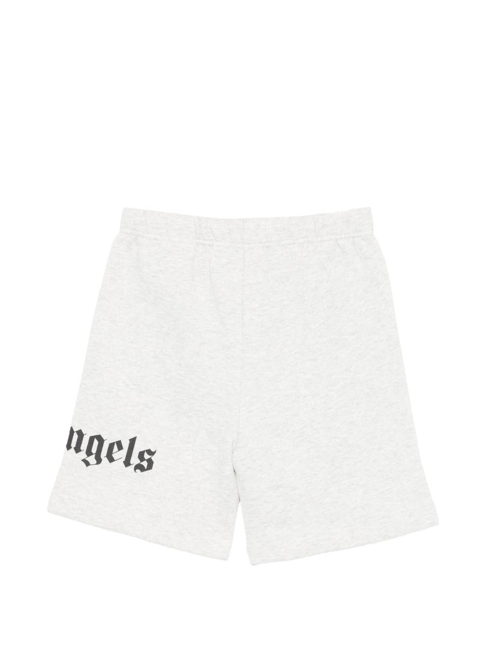 Shorts per bambino Palm Angels Kids grigi con logo sul davanti PBCI006S26FLE001 101 PALM ANGELS KIDS 