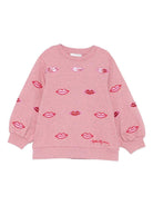 Felpa per bambina Stella McCartney Kids rosa con labbra decorate TX4C30 Z3061 883 STELLA McCARTNEY KIDS 