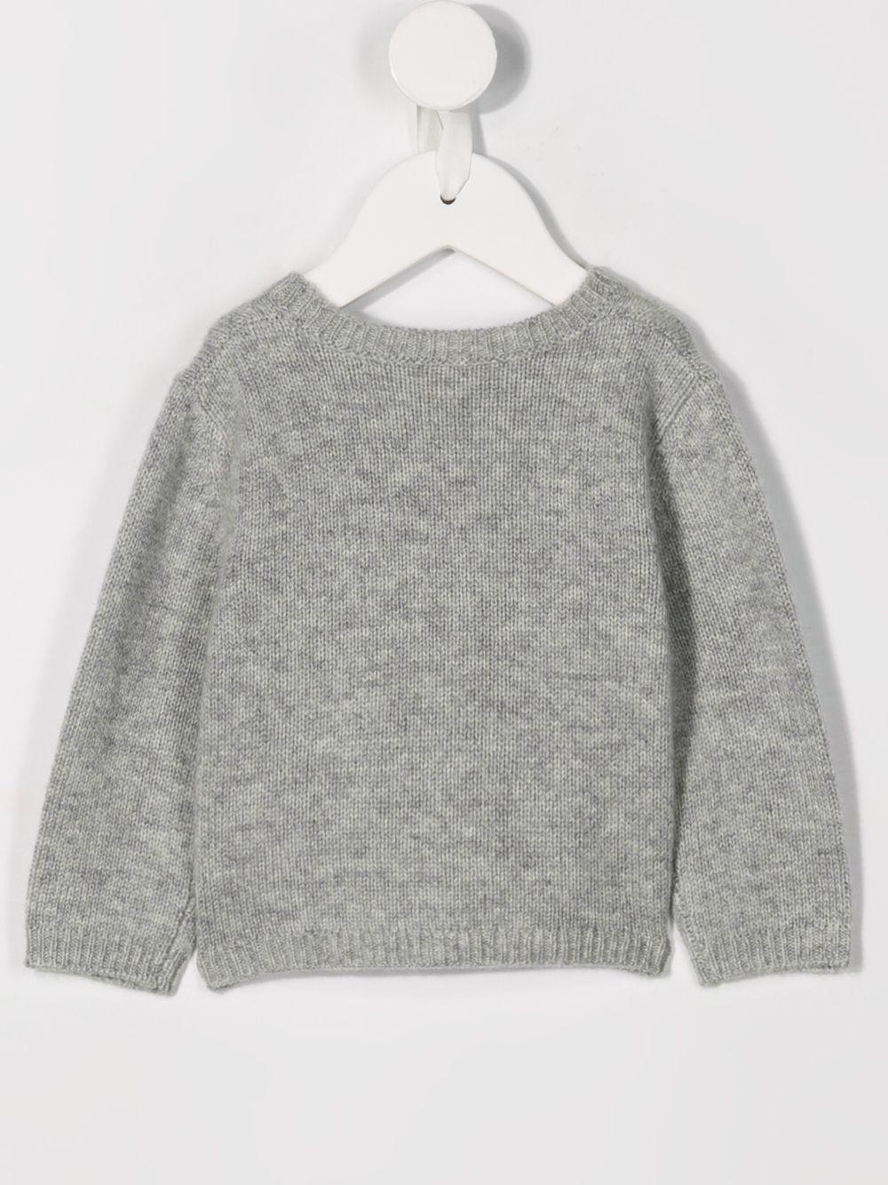 Cardigan per neonato Bonpoint grigio con scollo a V PEBDA2734CA 092 BONPOINT 