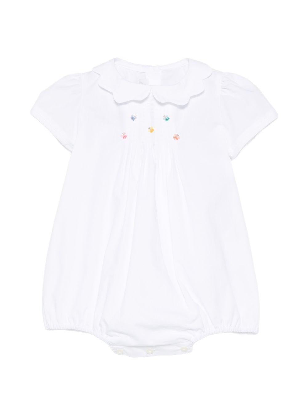 Tutina per neonati Mariella Ferrari bianca con dettagli ricamati PLO13BIS 305 MARIELLA FERRARI 