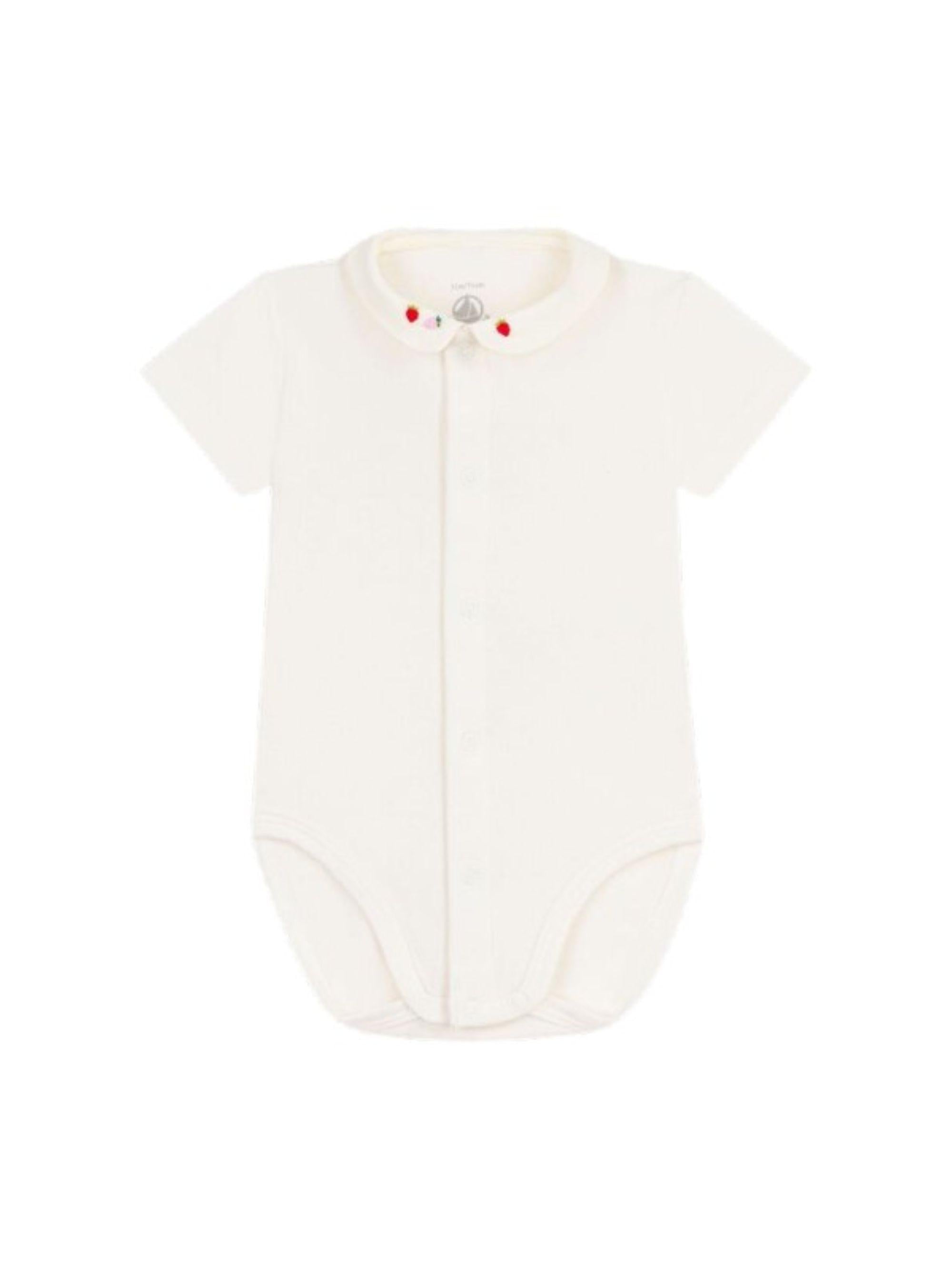 Tutina per neonati Petit Bateau bianca con colletto alla Peter Pan A0FSV 02 PETIT BATEAU KIDS 