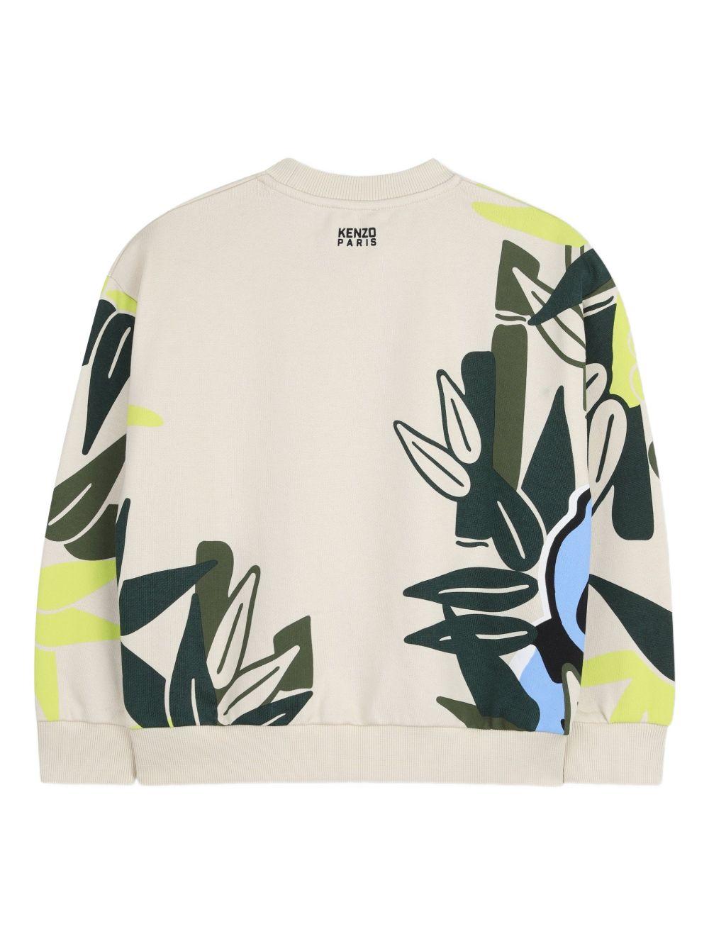 Felpa per bambino Kenzo Kids beige con motivo elefante K61663 255 KENZO KIDS 