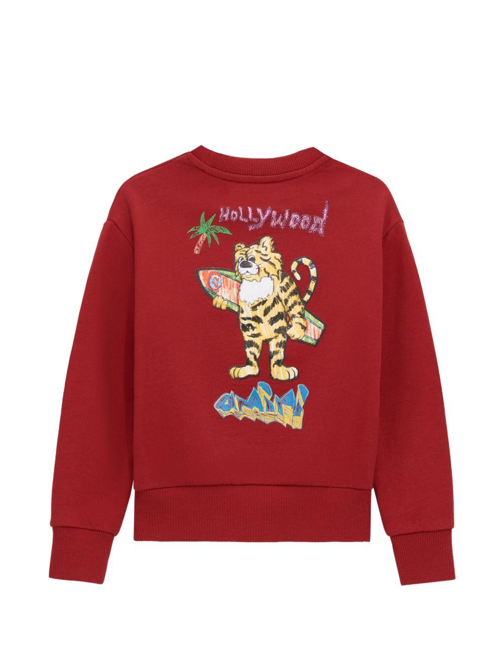 Felpa per bambino Amiri Kids rossa con ricamo logo sul petto ACTOJR1023 600 AMIRI KIDS 