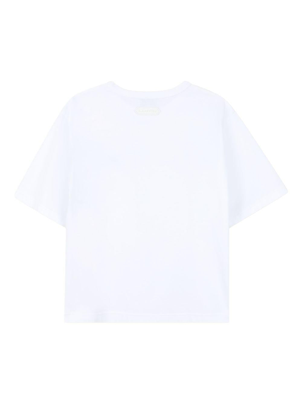 T-shirt per bambino Lanvin Enfant bianca a girocollo N30362 N48 LANVIN KIDS 