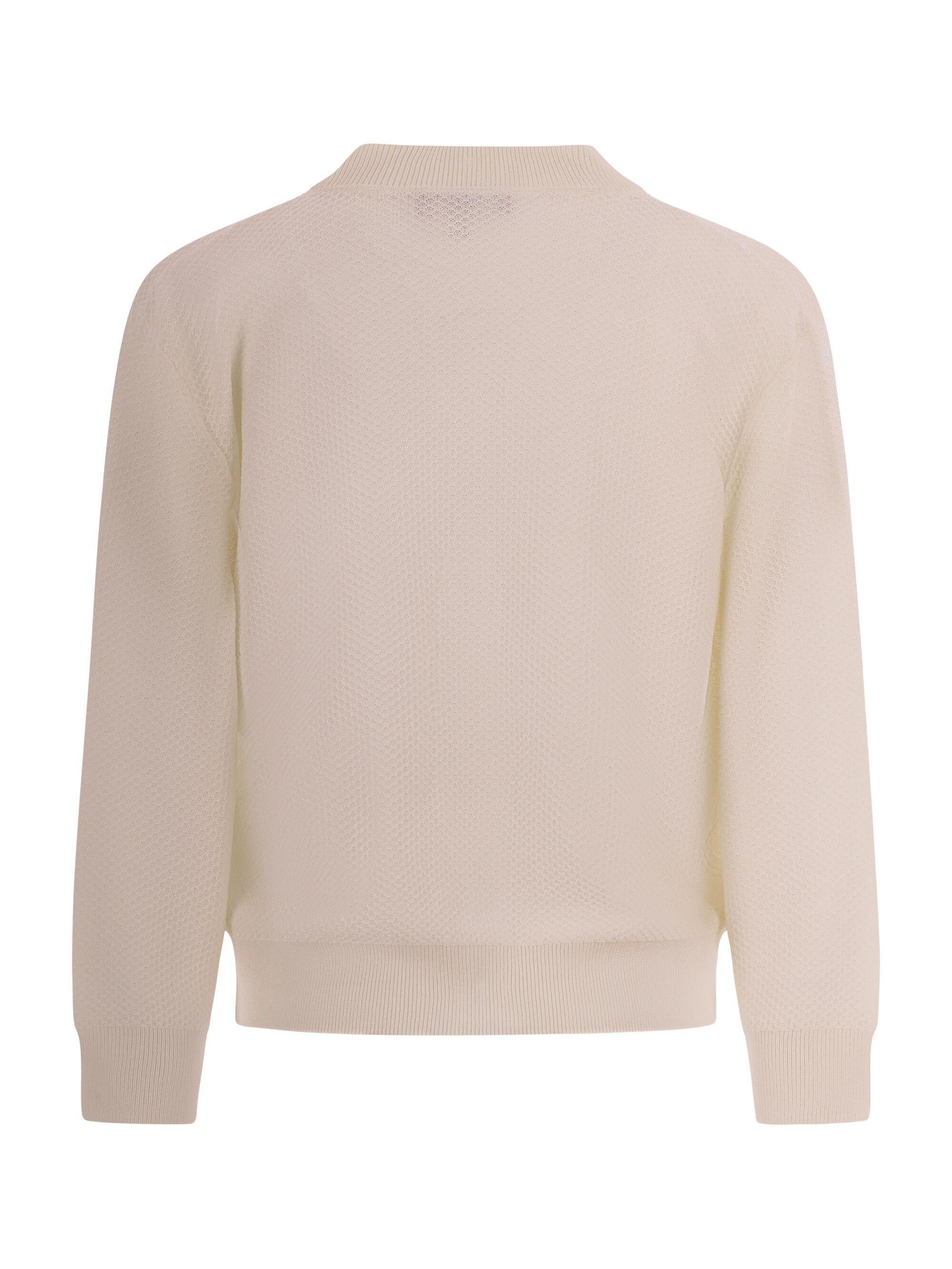 Cardigan per bambino Emporio Armani Kids beige con texture traforata EB001221 AF23412 U0007 EMPORIO ARMANI KIDS 