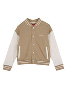 Felpa per bambino Hugo Kids marrone con inserti bianchi G01003 23B Hugo KIDS 