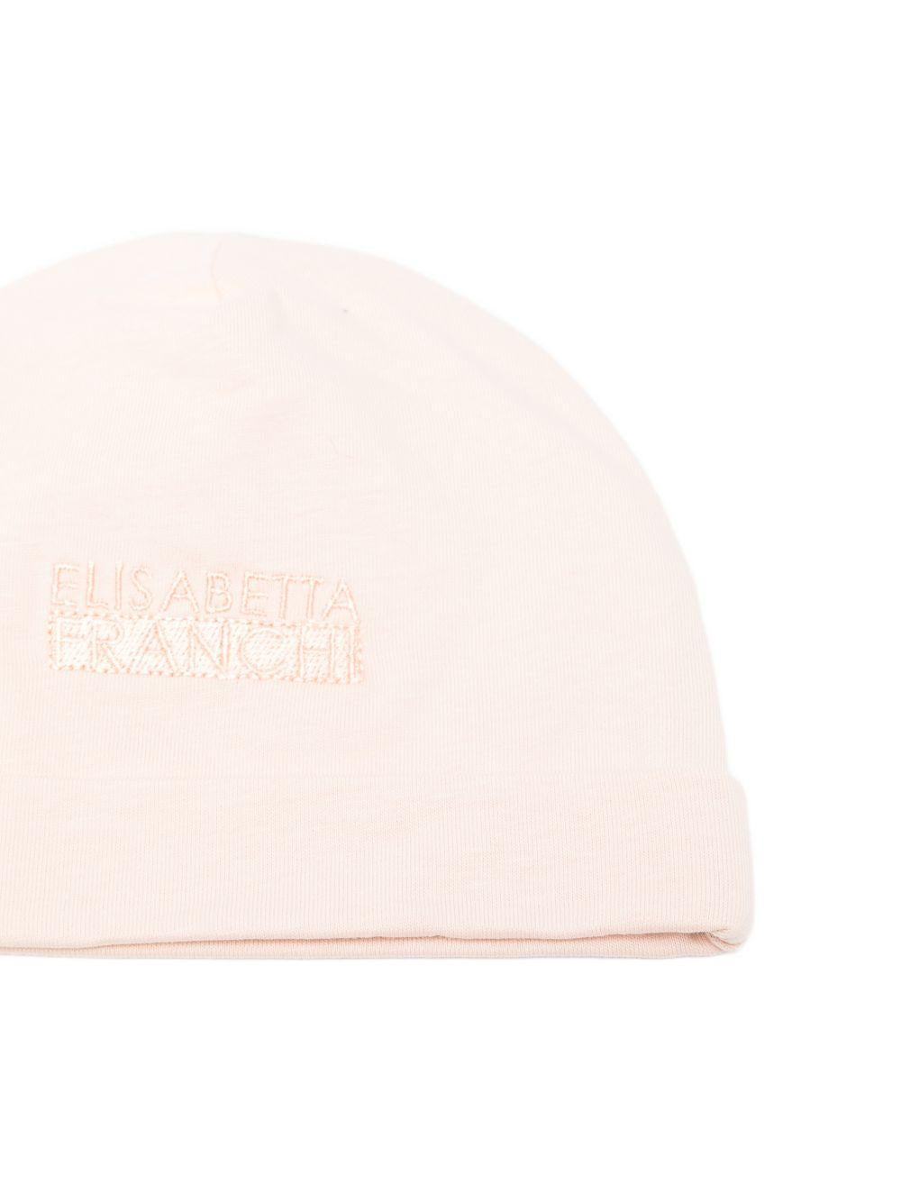 Cappello per neonata Elisabetta Franchi La Mia Bambina rosa con logo ricamato ENCP0800JF054 C036 ElISABETTA FRANCHI 