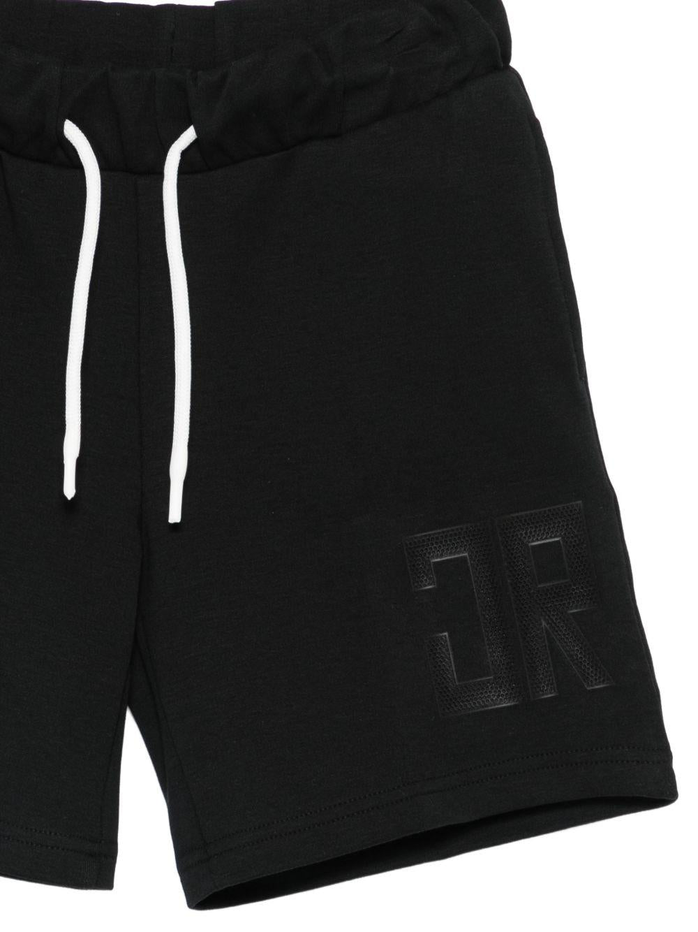 Shorts per bambino John Richmond Junior neri con logo sul davanti RBP26010BE BLACK JOHN RICHMOND KIDS 