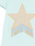 Abito per bambina Stella McCartney Kids azzurro con stella sul davanti TY1A91 Z0434 683 STELLA McCARTNEY KIDS 