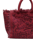 Borsa Vanity MC2 Saint Barth burgundy con stampa animalier con glitter VANI001 00269L MC2 ST. BARTH KIDS 