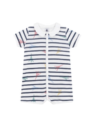 Tutina per neonati Petit Bateau bianco con fantasia grafica all-over A0DE7 01 PETIT BATEAU 