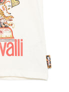 Canotta per bambina Just Cavalli Kids bianca con logo sul davanti JGP26124CN PRISTINE ROBERTO CAVALLI KIDS 