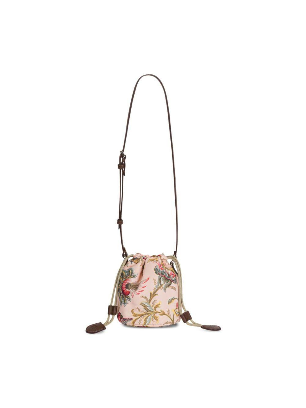 Borsa a secchiello per bambina Etro Kids rosa con stampa floreale GY0B58 N0432 458MC ETRO KIDS 