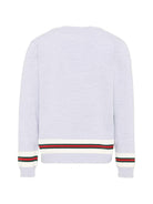 Maglione per bambino Gucci Kids bianco con dettaglio a righe 851146XKFDC 1070 GUCCI KIDS 