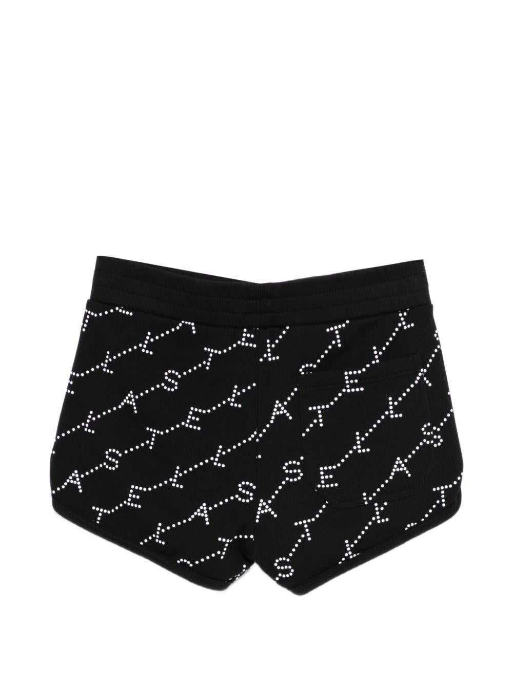 Shorts per bambina Stella McCartney Kids nera con logo all-over TY6D29 Z3477 930BC STELLA McCARTNEY KIDS 