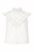 T-shirt per bambina Philosophy di Lorenzo Serafini Kids bianca con rifinitura con ruches I1G303 7116 0001 PHILOSOPHY KIDS 