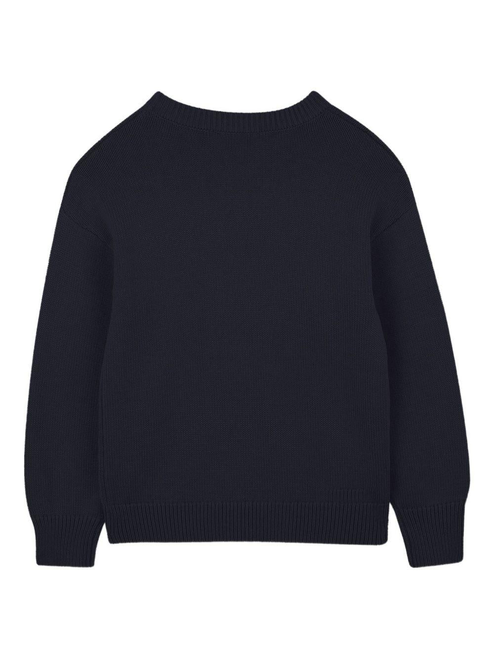 Maglione per bambina Kenzo Kids blu con Boke Flower jacquard K61334 845 KENZO KIDS 