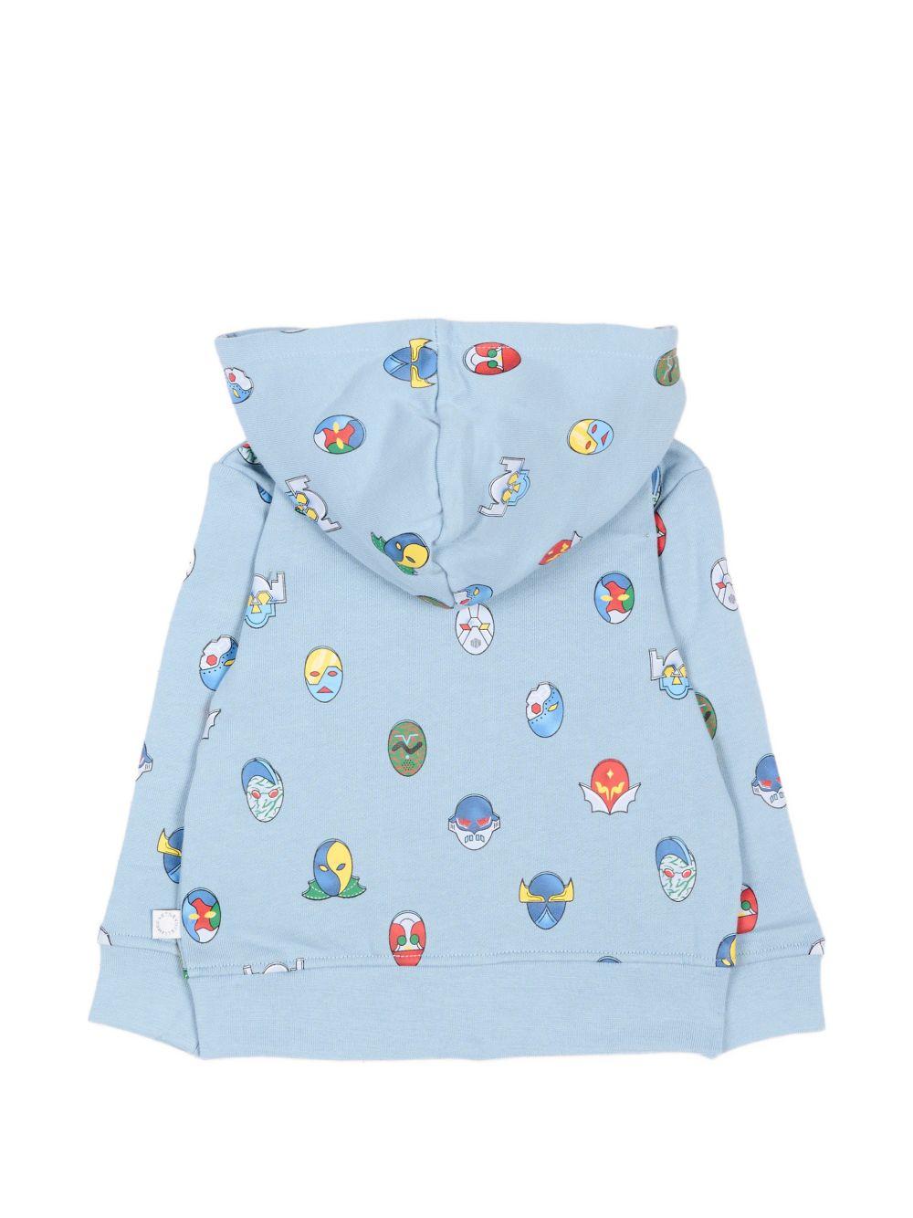 Felpa per neonato Stella McCartney Kids azzurra con stampa grafica all-over TZ4310 Z4012 61EMC STELLA McCARTNEY KIDS 