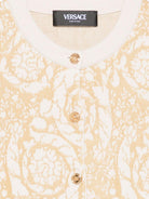 Cardigan per bambina Versace Kids beige con stampa stile Barocco 10208951A11135 2WX90 VERSACE KIDS 