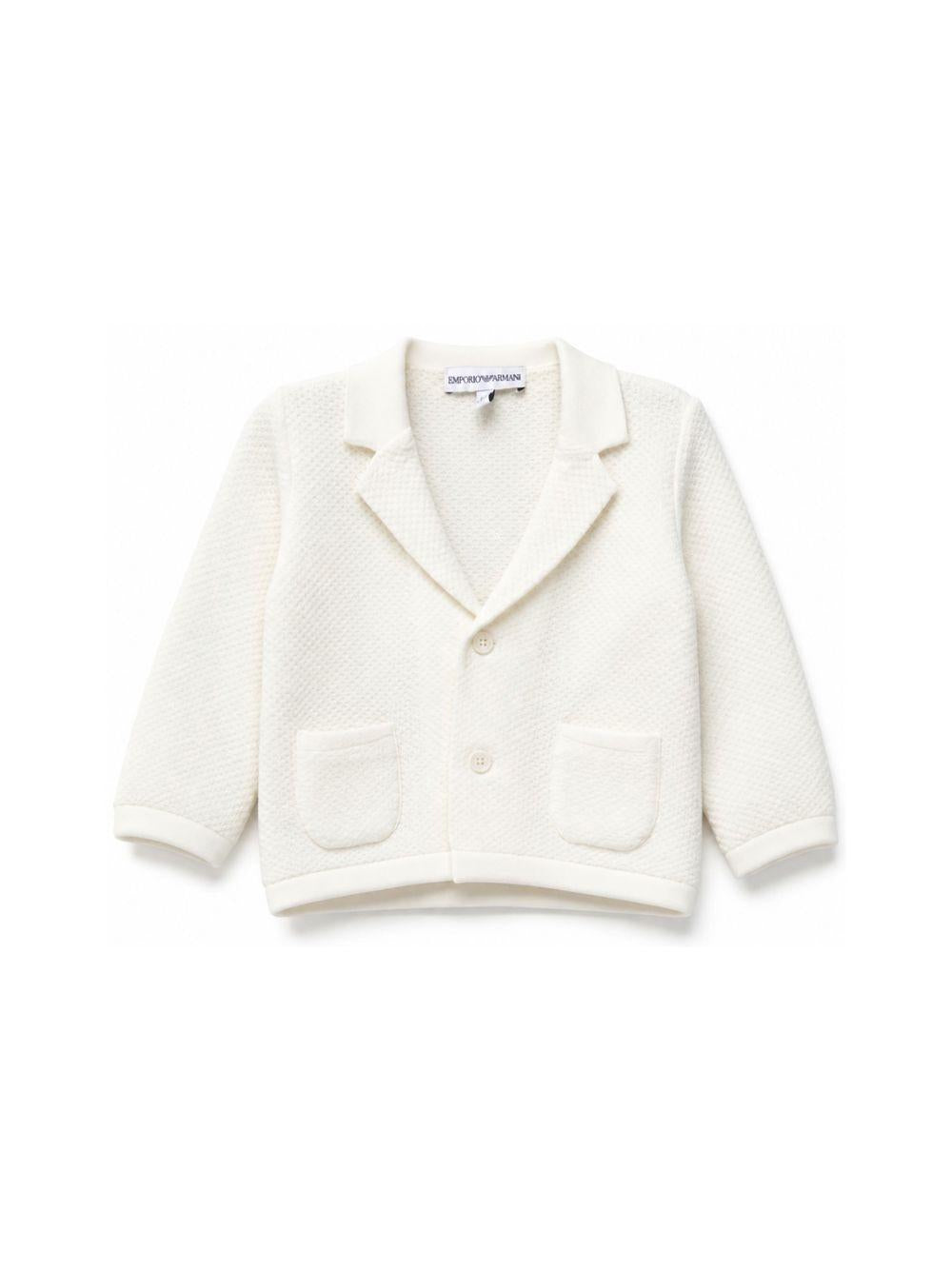 Blazer per neonato Emporio Armani Kids bianco a maniche lunghe EB001223 AF23412 U0007 EMPORIO ARMANI KIDS 