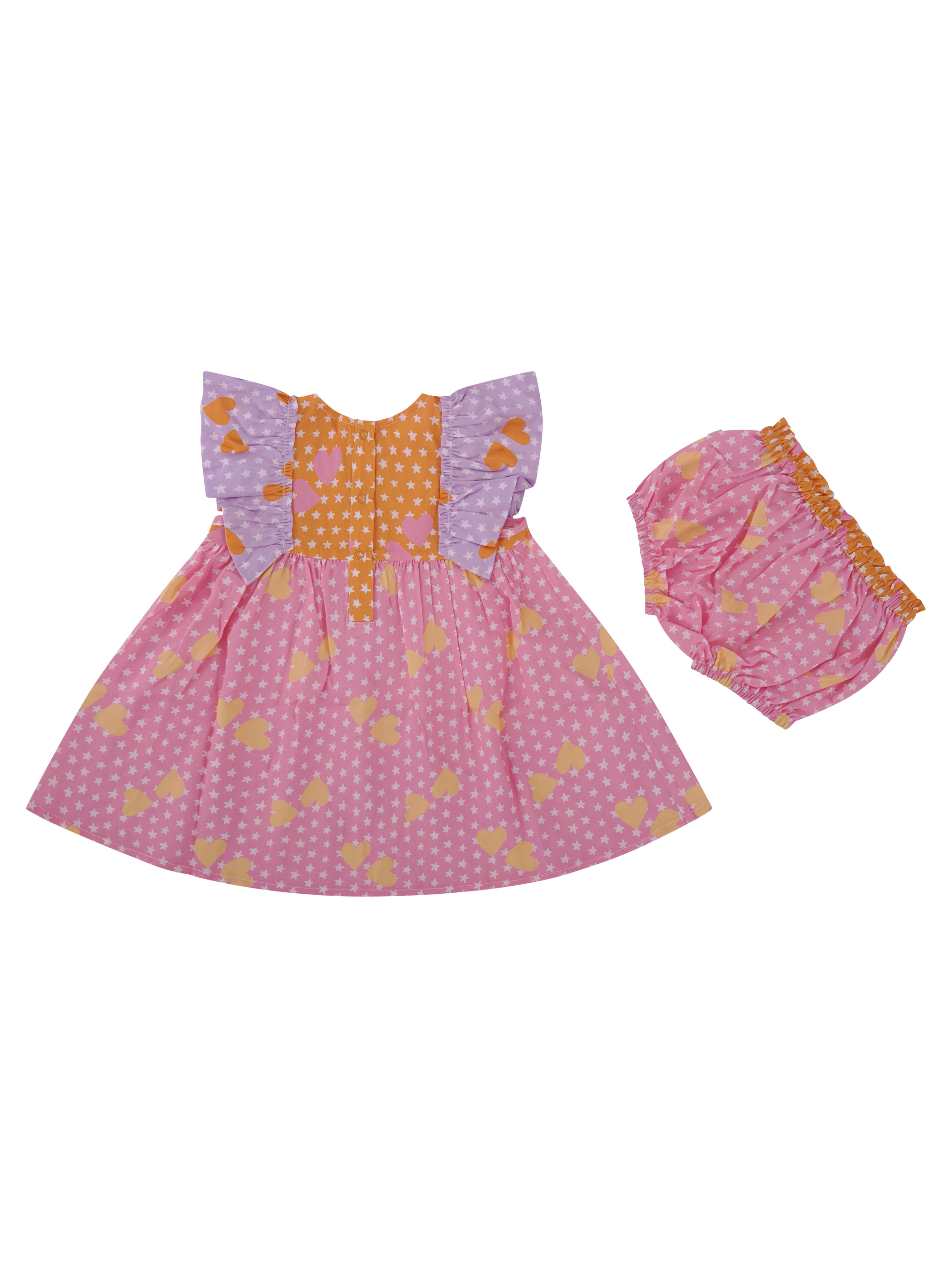 Abito per neonata Stella McCartney Kids multicolore con maniche a ruches TY1161 Z3439 51UMC STELLA McCARTNEY KIDS 