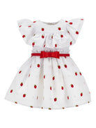 Abito per neonata Monnalisa bianco con dettaglio ruches 31G914 7944NB 9944 MONNALISA KIDS 