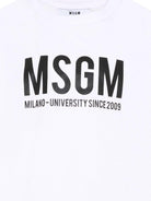 T-shirt per bambino MSGM Kids bianca con stampa logo S6MSJUTH051 001 MSGM KIDS 