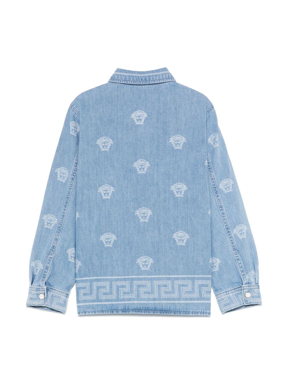 Camicia per bambino Versace Kids Medusa in denim con stampa 10182581A13070 1D190 VERSACE KIDS 