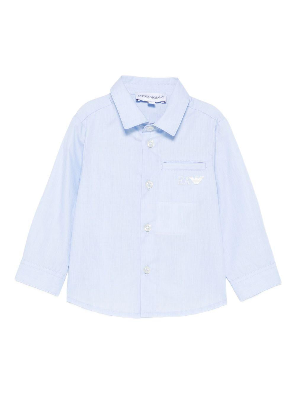 Camicia per neonato Emporio Armani Kids azzurra con dettagli ricamati EB000789 AF19065 F9026 EMPORIO ARMANI KIDS 
