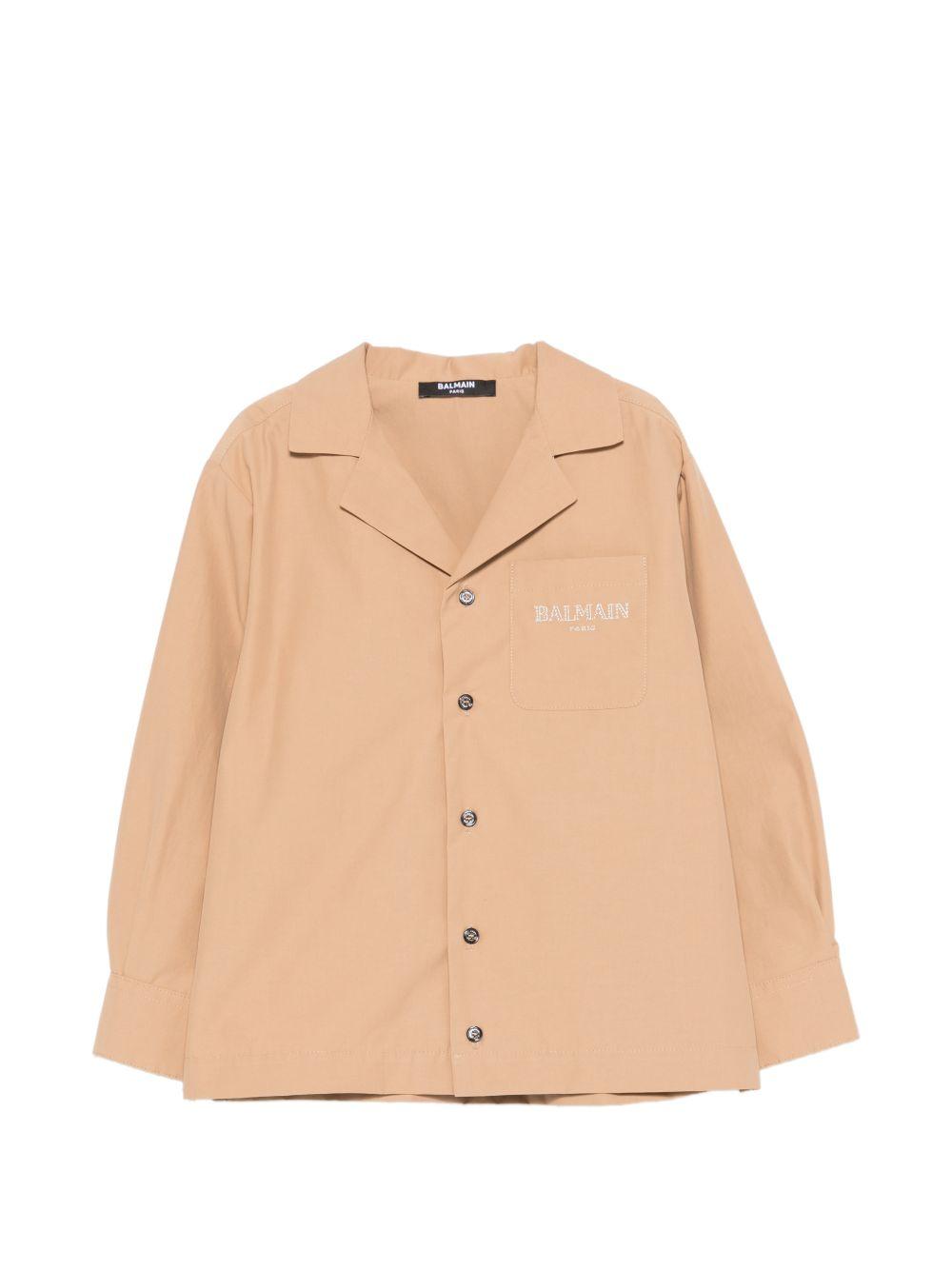 Camicia per bambino Balmain Kids marrone con colletto classico BY2P90 B0094 116 BALMAIN KIDS 