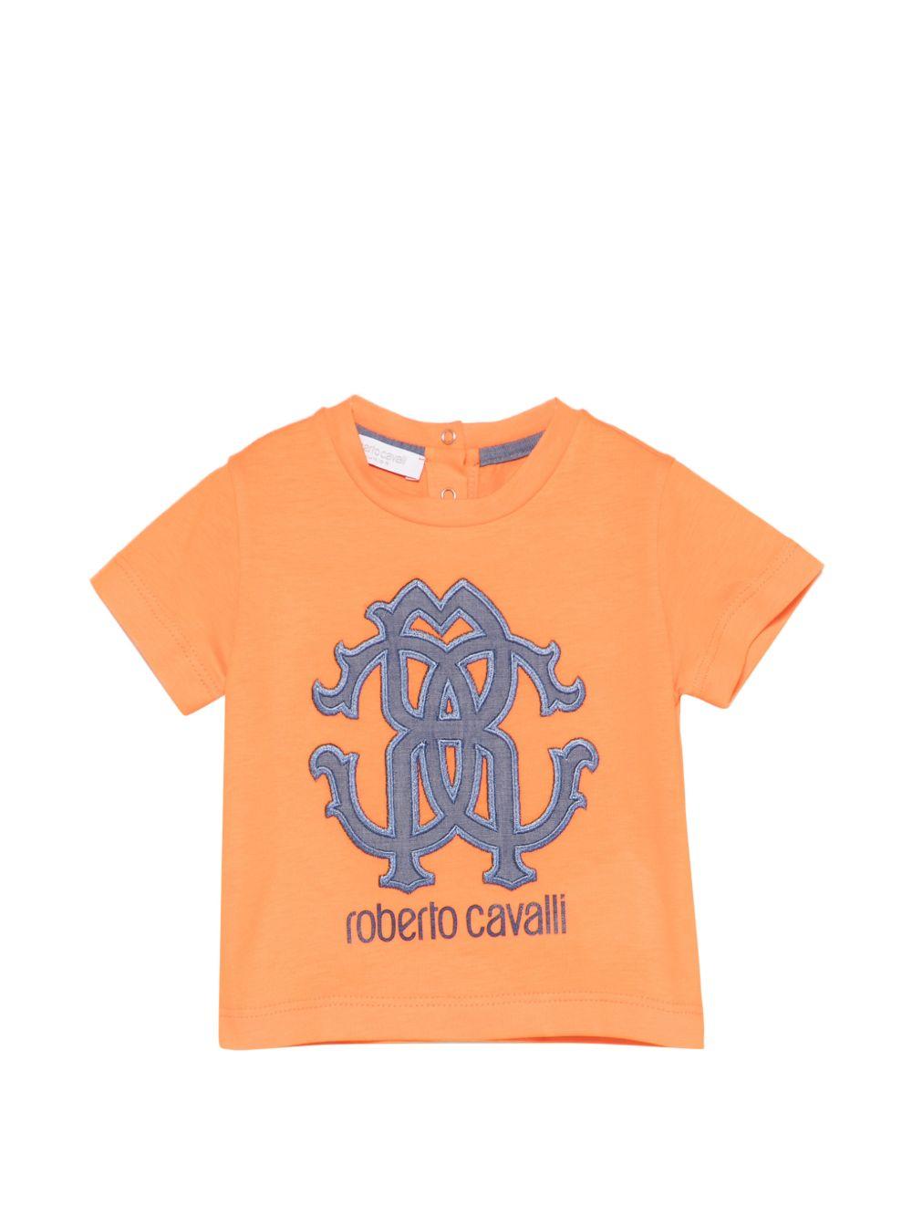 T-shirt per neonato Roberto Cavalli Kids arancione con logo sul davanti CIP26085TS RUGGINE R. ROBERTO CAVALLI KIDS 