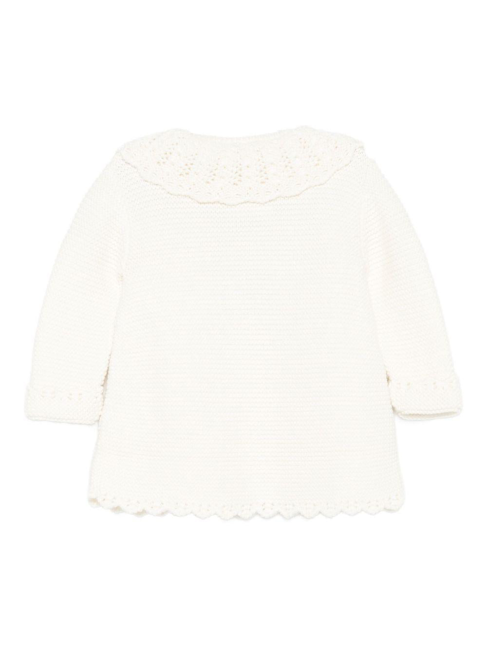 Cardigan per neonata Paz Rodríguez beige con orlo smerlato 009-123100 60 H94 PaZ RODRIGUEZ 