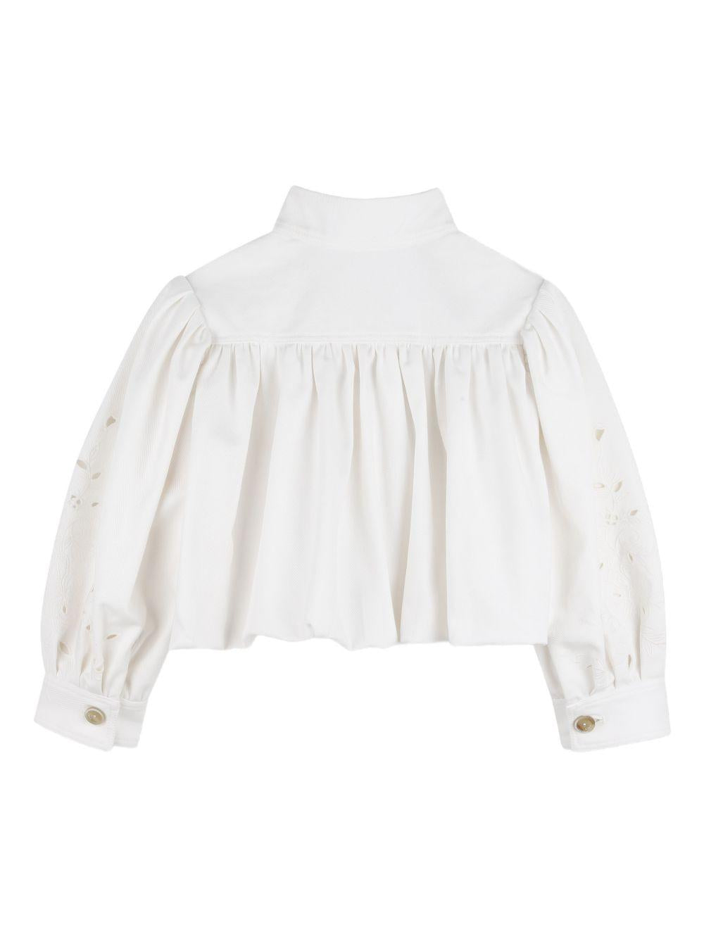 Giacca per bambina Chloé Kids bianca con design laser cut C20837 117 CHLOE' KIDS 