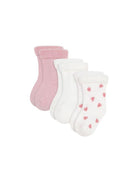 Calzini per neonata Petit Bateau rosa con orli a coste (3 pezzi) A0DVC 00 PETIT BATEAU KIDS 