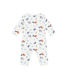 Tutina per neonati Petit Bateau bianca con stampa grafica animali all-over A0FAV 01 PETIT BATEAU 