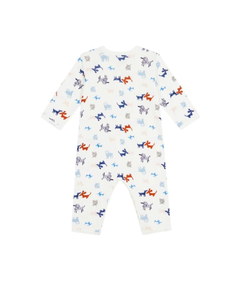 Tutina per neonati Petit Bateau bianca con stampa grafica animali all-over A0FAV 01 PETIT BATEAU 